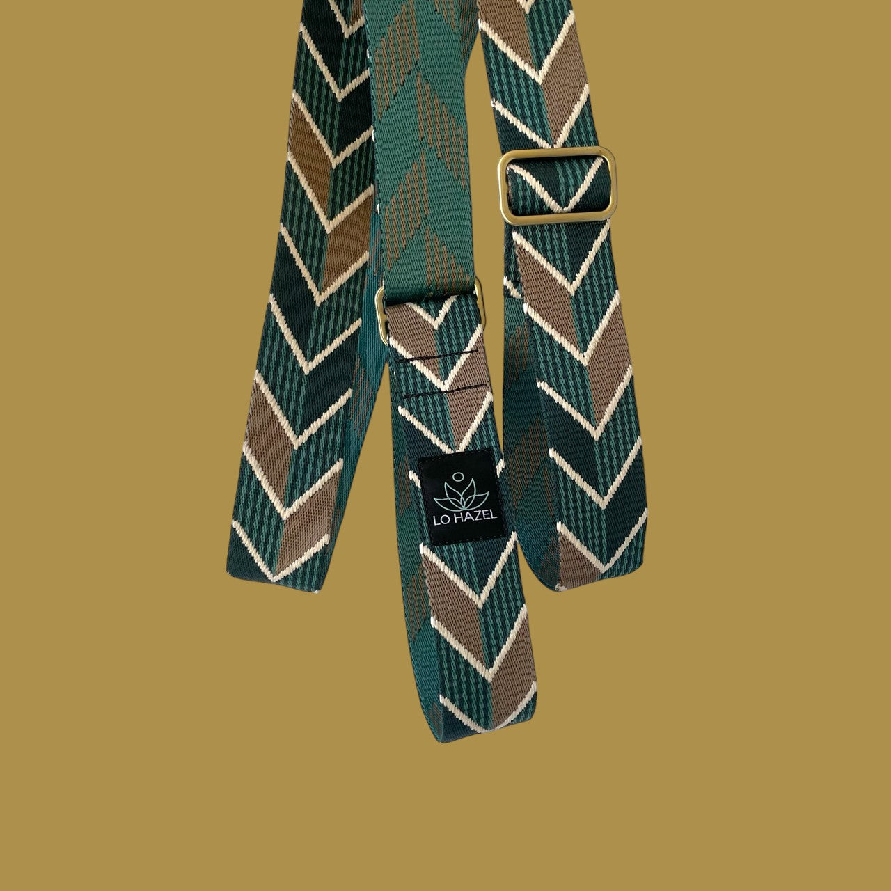Chevron Leaves Secure Fit Yoga Mat Strap