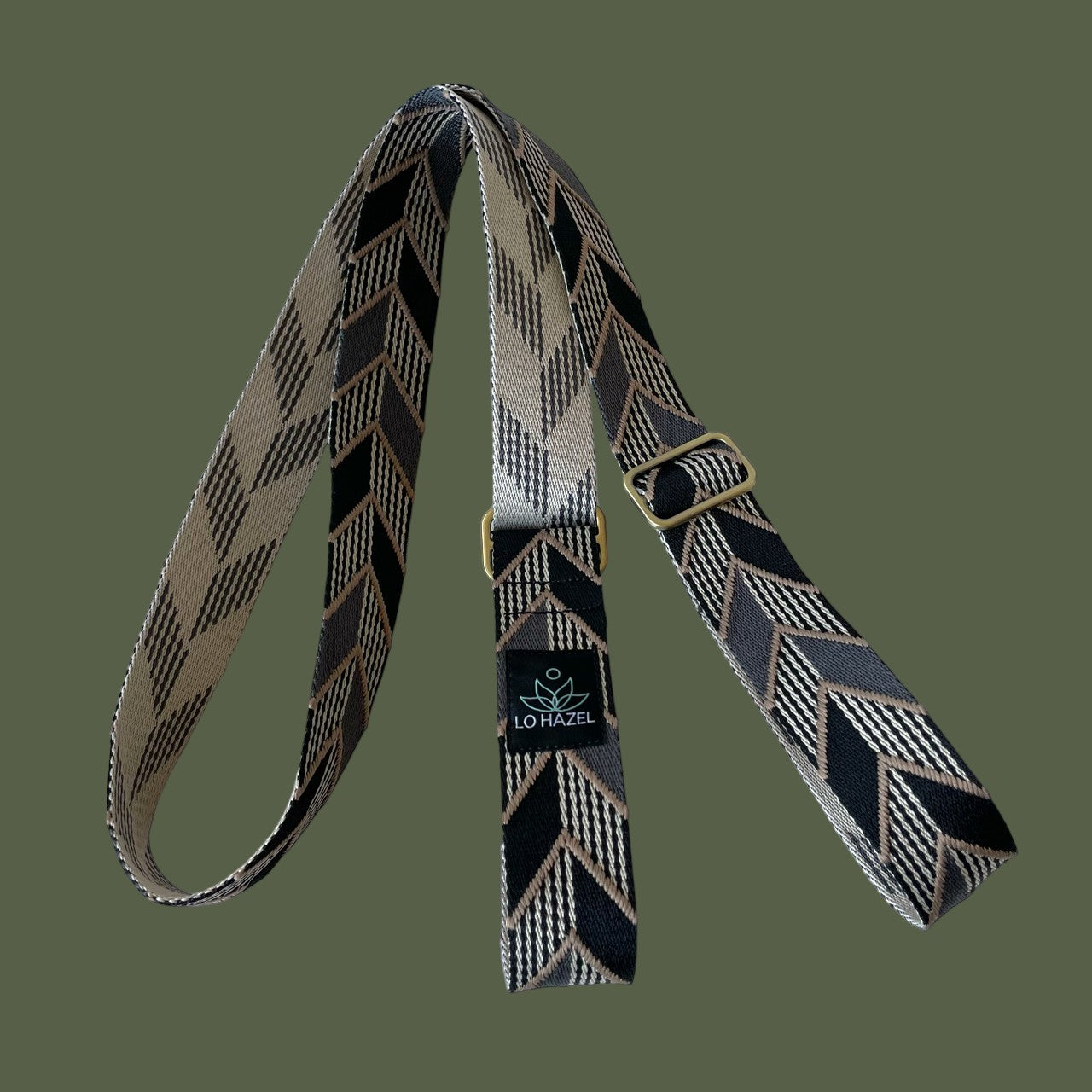 Chevron Leaves Secure Fit Yoga Mat Strap