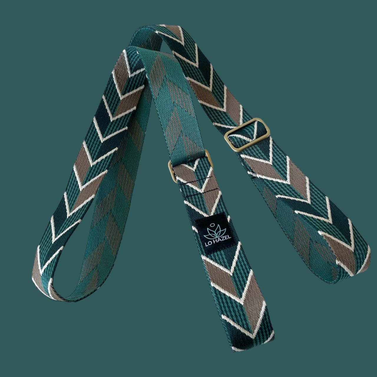 Chevron Leaves Secure Fit Yoga Mat Strap