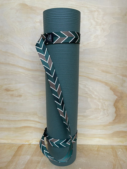 Chevron Leaves Secure Fit Yoga Mat Strap